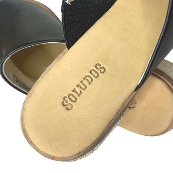 Soludos Black Leather Capri Mule Shoes - Size 8 - Picture 5 of 11